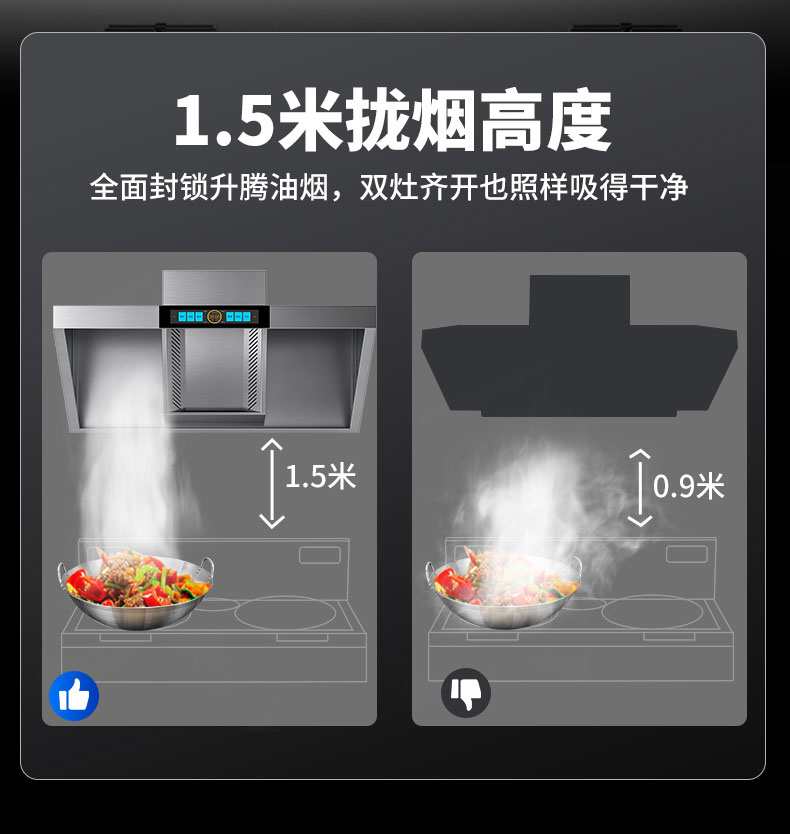 DB多宝视讯变频油烟机1.5米拢烟高度 DB多宝视讯变频油烟机1.5米拢烟高度