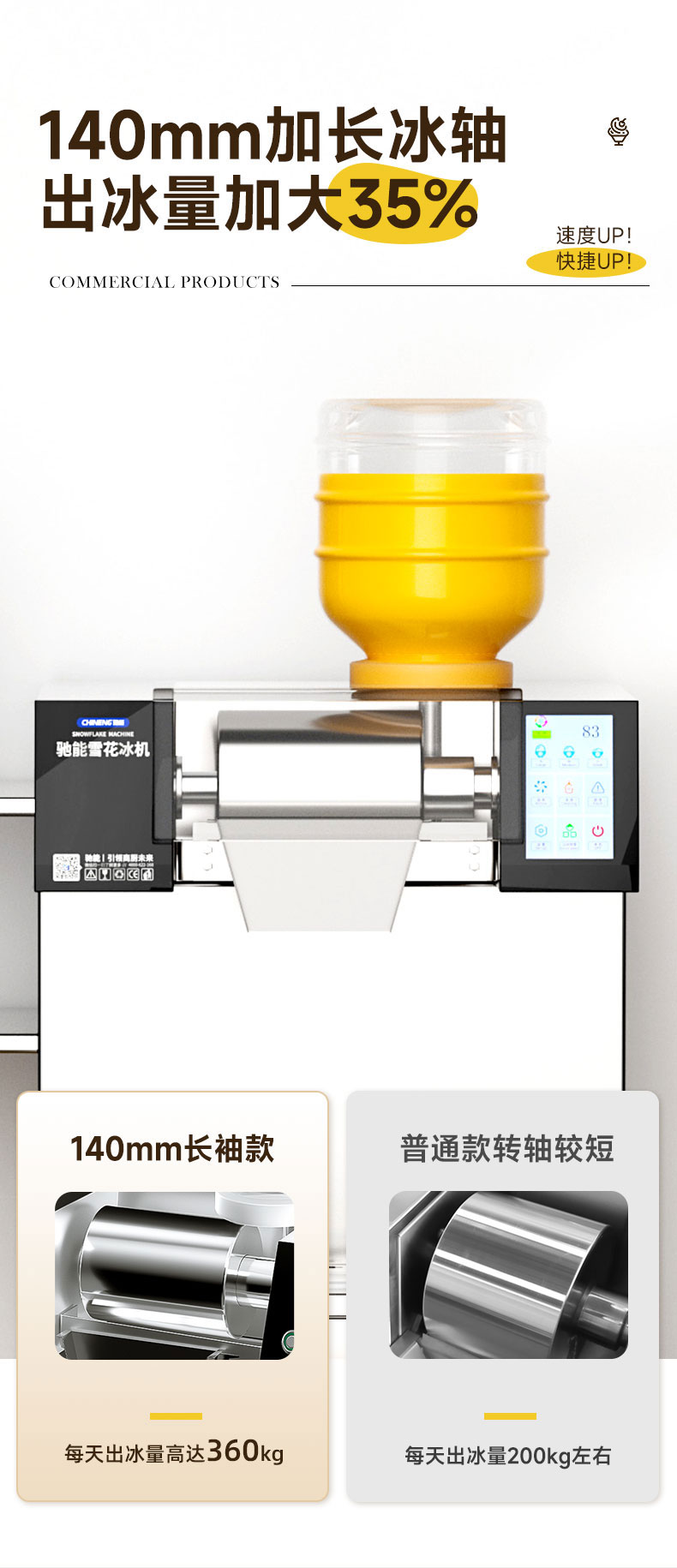 DB多宝视讯雪花冰机出冰量加大35% DB多宝视讯雪花冰机出冰量加大35%